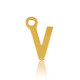 Stainless steel charm initial V Gold